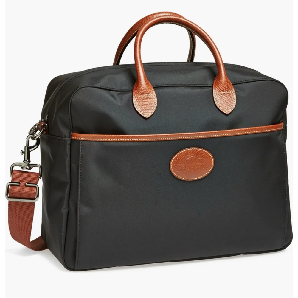 Longchamp Le Pliage Large Messenger Bag Black Brown